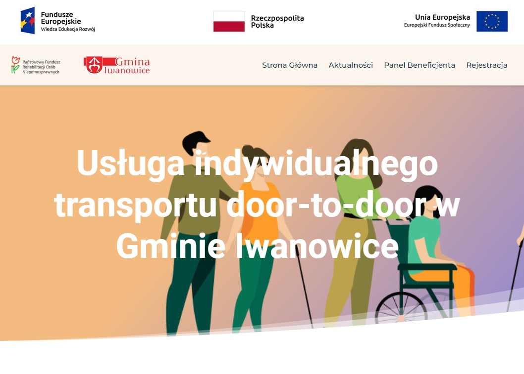 Plakat przedstawiający podstawowe informacje o projekcie Door to door w Gminie Iwanowice