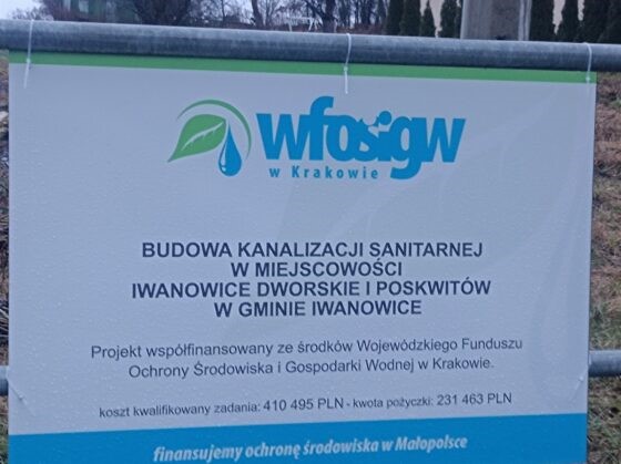 Budowa kanalizacji sanitarnej w miejscowości Iwanowice Dworskie i Poskwitów w Gminie Iwanowice