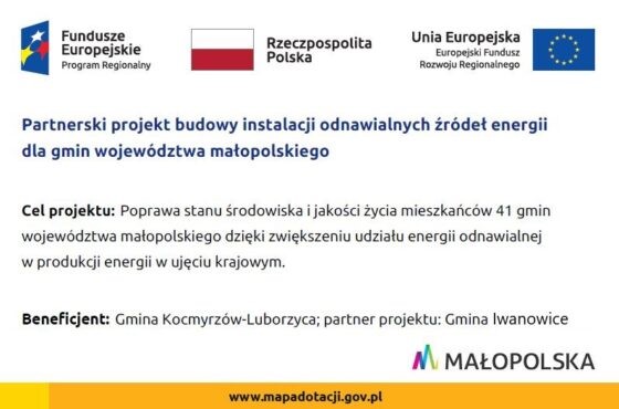 Partnerski Projekt Budowy Instalacji Odnawialnych Źródeł Energii dla Gmin Województwa Małopolskiego