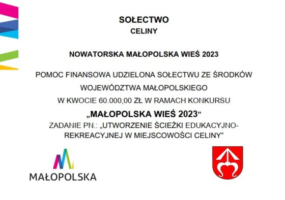 Małopolska Wieś 2023 – Sołectwo Celiny